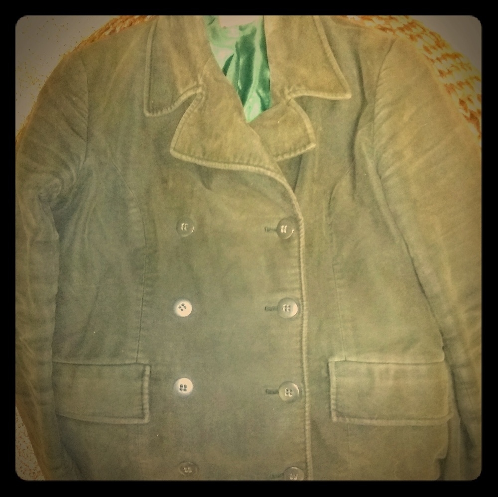 Green Velvet peacoat